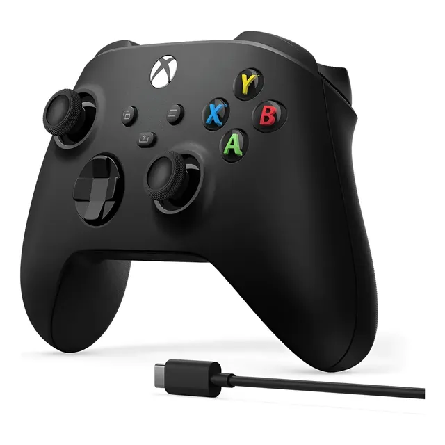 Controle Microsoft Xbox Sem Fio Carbon Black Preto